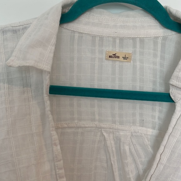 White hollister long sleeve cropped top size L - Picture 2 of 5